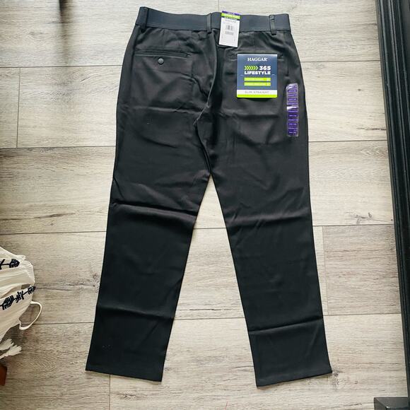 Haggar Active Flex Pant Mens size 34x29 Straight Fit Flat Front Super Flexible - Picture 3 of 12